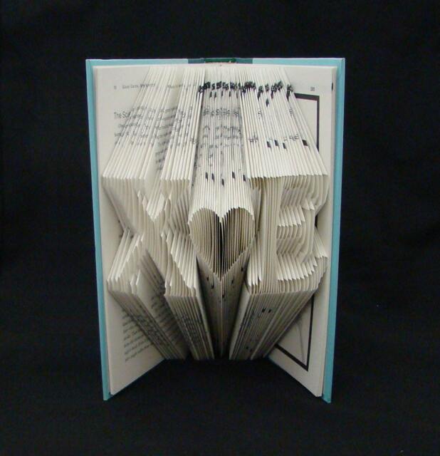 x Heart E 2 Letters With Symbol Love Lovers Wedding Anniversary Gift Folded-Book Art Sculpture - image 1