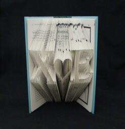 x Heart E 2 Letters With Symbol Love Lovers Wedding Anniversary Gift Folded-Book Art Sculpture - thumbnail 1