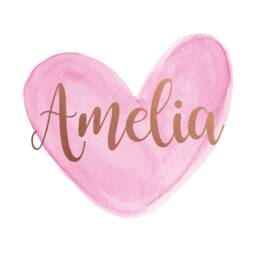 Pink Print For Girls Room, & Gold Wall Art, Heart Room Decor, Nursery Personalised Name Art - thumbnail 3