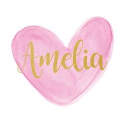Pink Print For Girls Room, & Gold Wall Art, Heart Room Decor, Nursery Personalised Name Art - thumbnail 2