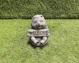 Concrete Hedgehog Welcome Sign Ornament Outdoor Garden Sculpture Frost Protected/Gate Door Stop D??cor