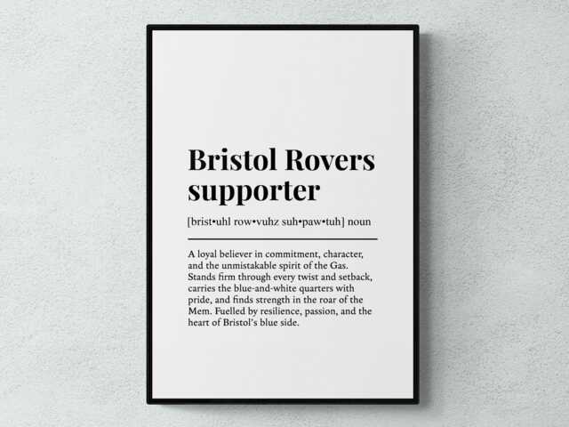 Bristol Rovers Supporter Funny Definition Sport Football Gift Wall Art Print - image 1