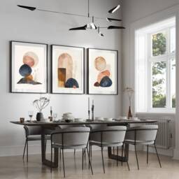 Set Of 3, Geometric Abstract Art, Bedroom Prints , Living Room Wall Art Poster Home Decor, A5, A4, A3 A3+ A2 Sizes, Fast Delivery - thumbnail 2