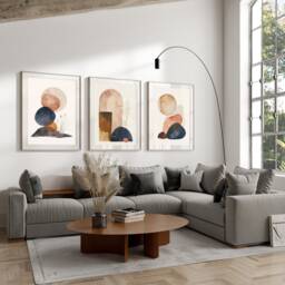 Set Of 3, Geometric Abstract Art, Bedroom Prints , Living Room Wall Art Poster Home Decor, A5, A4, A3 A3+ A2 Sizes, Fast Delivery - thumbnail 1