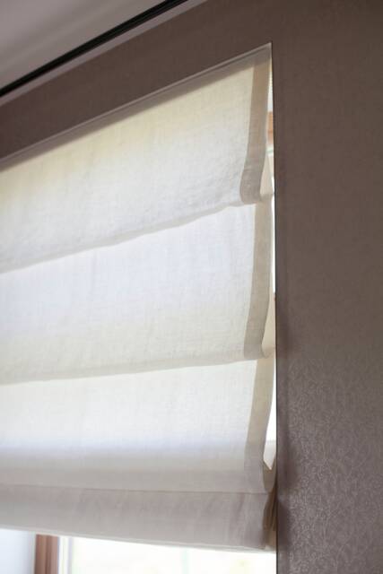 Custom Linen Roman Shade Relaxed Style, Hardware Included - image 1