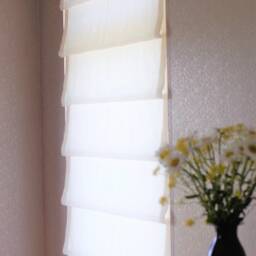 Custom Linen Roman Shade Relaxed Style, Hardware Included - thumbnail 2