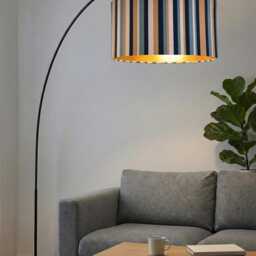 Handmade By Order Luxury Neutral Sage Multicoloured Striped Pattern Drum Lamp Shade Pendant Light All Shapes & Sizes Available - thumbnail 2