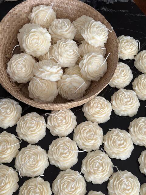 Peony Flower Candles - Bulk Soy Wax Wedding Favors, Bridal Shower, Event Gifts - image 1