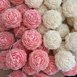 Peony Flower Candles - Bulk Soy Wax Wedding Favors, Bridal Shower, Event Gifts - thumbnail 3