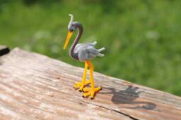 Glass Heron Bird Sculpture, Animals Glass, Art Blown Sculpture Made Of Glass, Ein Reiher