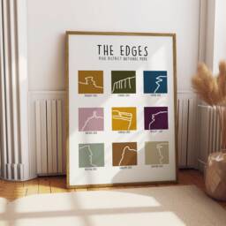 Peak District Line Art Print Minimalist Art, Gritstone Edges, Climbing Gift - thumbnail 1