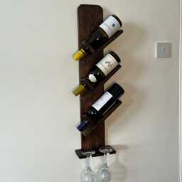 Wine Holder For 3 Bottles & 2 Glass Holder - thumbnail 2