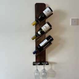 Wine Holder For 3 Bottles & 2 Glass Holder