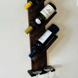 Wine Holder For 3 Bottles & 2 Glass Holder - thumbnail 3