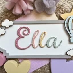 Hot Air Balloon Name Plaque, Personalised Sign, Children's Bedroom Decor, Nursery Wall Name, Plaque - thumbnail 2