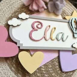 Hot Air Balloon Name Plaque, Personalised Sign, Children's Bedroom Decor, Nursery Wall Name, Plaque - thumbnail 3