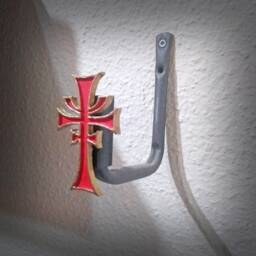 Handmade Aluminum/Resin Grail Tablet Wall Mounts Brotherhood Cross Decor - thumbnail 3