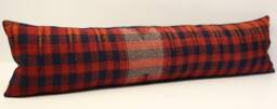 Handmade King Size Kilim Lumbar Pillow Cover, Turkish Oriental Design - 12x48 Inch - thumbnail 1