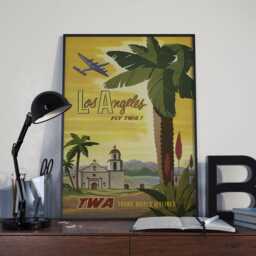 Vintage - Los Angeles Fly Twa Travel Poster/Print A4 & A3 - thumbnail 1