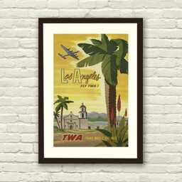 Vintage - Los Angeles Fly Twa Travel Poster/Print A4 & A3 - thumbnail 2