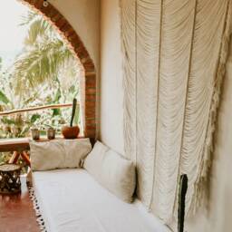 Extra Large Boho Curtain, Macrame Wall Hanging, Boho Wedding Decor, Altar, Cotton Macrame Headboard - thumbnail 2