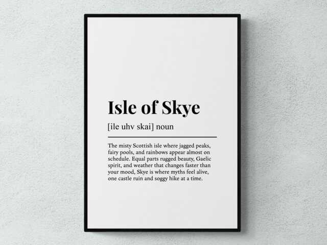 Isle Of Skye Funny Definition Scotland Gift Wall Art Print - image 1