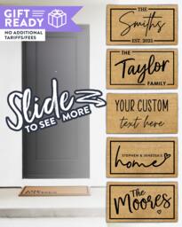 Your Custom Text - Doormat Personalized Door Mat Housewarming Closing Gift Welcome Front Monogram Rug - thumbnail 1