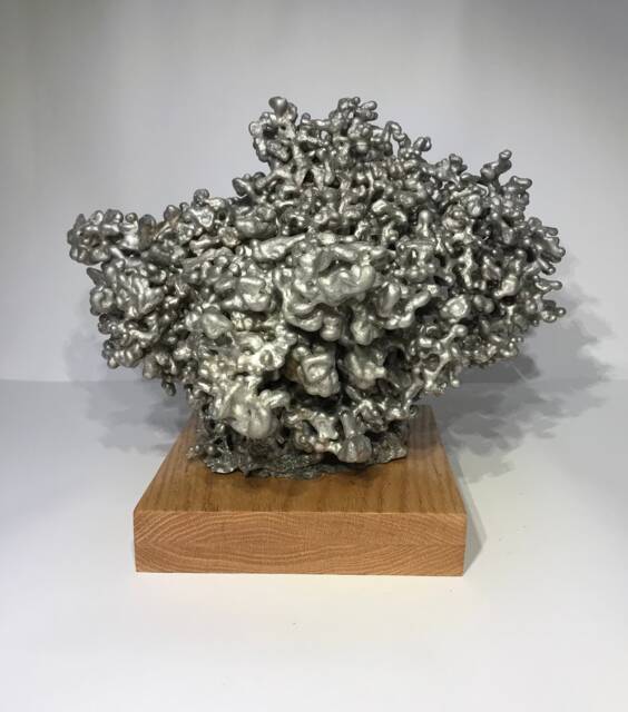 Hole in Head, Abstract Aluminum Sculpture - image 1