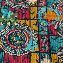 Bohemian Cotton Kantha Suzani Quilt Artisan Bedding - thumbnail 3