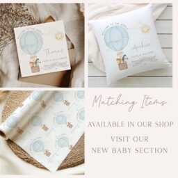 New Baby Boy Gift, Personalised Hanging Linen Wall Pennant, Welcome Nursery Bedroom Decor, Christening Gift - thumbnail 3