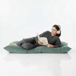 Bean Bag Plush Velvet Floor Cushion Duck Egg Blue Rectangle Pillow - thumbnail 2