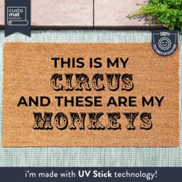Mother's Day Doormat - This Is My Circus & These Are Monkeys Gift For Her Funny Door Mat Family Rug Love - thumbnail 1