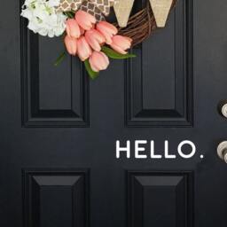 "Hello Door Decal Matte Vinyl Wall Art - 7.5"" X 1.6" - thumbnail 1