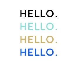 "Hello Door Decal Matte Vinyl Wall Art - 7.5"" X 1.6" - thumbnail 3