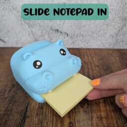 Hippo Desk Organiser, Sticky Note & Pen Holder, Office Accessory - thumbnail 3