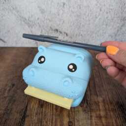 Hippo Desk Organiser, Sticky Note & Pen Holder, Office Accessory - thumbnail 2