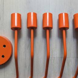 Five Head Semi Flush Mount Orange Ceiling Lighting Fixture 5-Light Chandelier Arms Nursery Ceiling Light - thumbnail 3