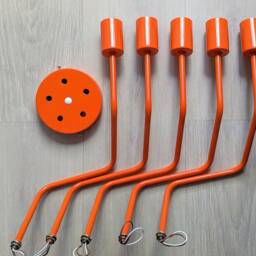 Five Head Semi Flush Mount Orange Ceiling Lighting Fixture 5-Light Chandelier Arms Nursery Ceiling Light - thumbnail 2