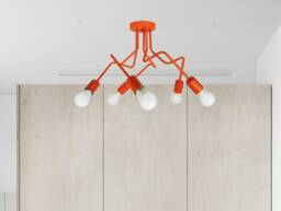Five Head Semi Flush Mount Orange Ceiling Lighting Fixture 5-Light Chandelier Arms Nursery Ceiling Light - thumbnail 1