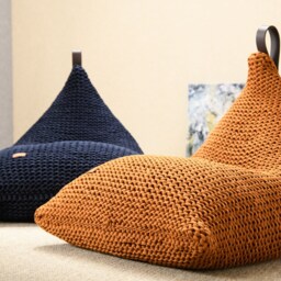 Brown Bean Bag Chair, Chocolate Floor Couch, 100% Handmade, Available in 10 Sizes & 37 Colors, Filled, Ready For Use - thumbnail 3