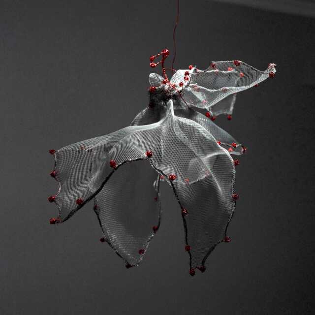 Abstract Angel Sculpture Contemporary Ceiling Wall Figurine Airy Line Wire Art - image 1