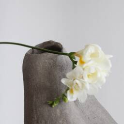Gray Sculptural Stoneware Vase Handmade Wabi Sabi Pottery - thumbnail 2