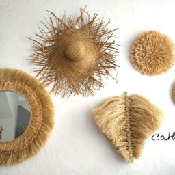 Large Ethnic Raffia Mirror Soleia 80 - thumbnail 2