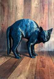 3D Printed Hissing Cat Figurine Halloween Witch Ornament