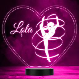 Rhythmic Gymnast Heart Gymnastics Fan Personalised Colour Changing Night Light - thumbnail 1