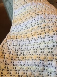 Crochet Vintage Baby Blanket Lemon & Cream Pram Cover