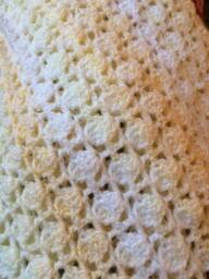 Crochet Vintage Baby Blanket Lemon & Cream Pram Cover - thumbnail 2