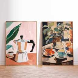 Set Of 2 Coffee Posters, Prints, Kitchen Decor, Print, Wall Art, Food & Drink Shop Art - thumbnail 1