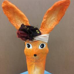 Paper Mache Bunny Figurine - thumbnail 4