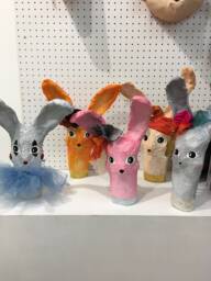 Paper Mache Bunny Figurine - thumbnail 1